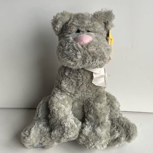 Vintage Dakin Josie Puppy Dog Plush Stuffed Gray Curly Hair Pink Nose